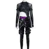 Kpop Demons Hunters Huntrix Zoey schwarz Kampfanzug Cosplay Kostüm